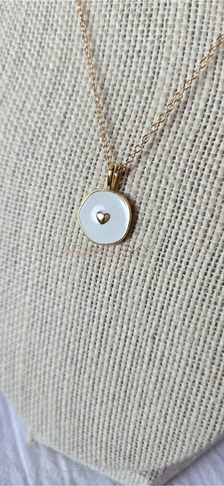 Caramel Sky - 18k Gold Plated Heart Necklace, Minimalist Heart Jewelry