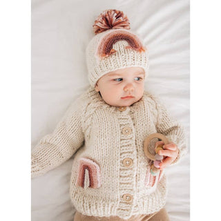 Huggalugs - Mauve Rainbow Pocket Cardigan Sweater Baby & Toddler