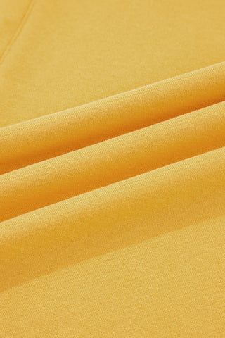 Citrus Pleated Balloon Sleeve Pullover Solid Sweatshirt