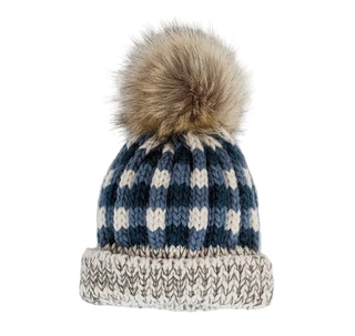 Blue Buffalo Checkered Pom Pom Beanie Hat Baby & Kids~(pre- order Ships Sept. 2nd) FREE SHIPPING!!