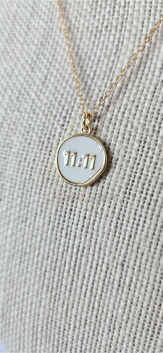Caramel Sky - 18k Gold-Plated 11:11 Angel Number Necklace, Spiritual Gift