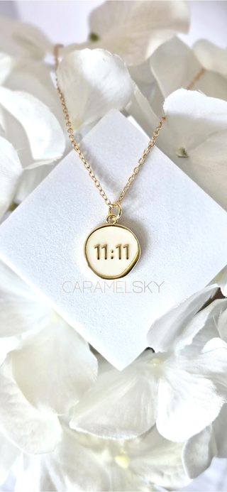 Caramel Sky - 18k Gold-Plated 11:11 Angel Number Necklace, Spiritual Gift