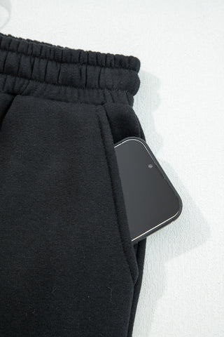 Coffee Leopard Drawstring Winter Fleece Pants