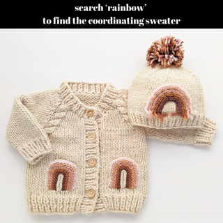 Huggalugs - Mauve Rainbow Knit Beanie Hat Baby & Kids