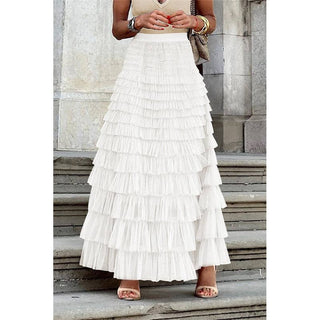 Sheer Trend - A-Line High Waisted Solid Color Tulle Skirts Bottoms