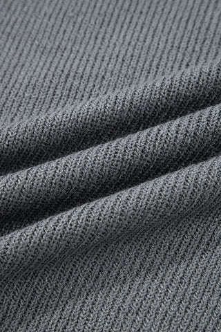 Medium Grey Raw Edge Uneven Hem Patchwork Drop Shoulder Sweater