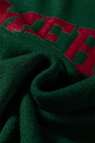 White MERRY Letter Pattern Christmas Raglan Sleeve Sweater