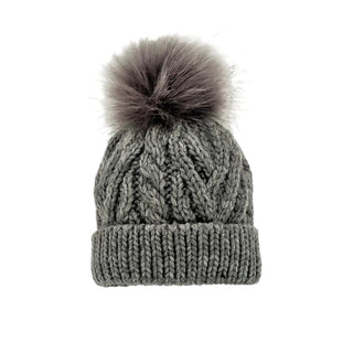 Gray Pom Pom Beanie Hat Baby & Kids~(pre- order Ships Sept. 2nd) FREE SHIPPING!!