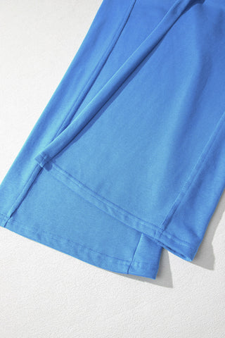 Slim Ribbed Tank Top and Sweatpants Set