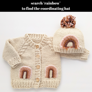 Huggalugs - Mauve Rainbow Pocket Cardigan Sweater Baby & Toddler