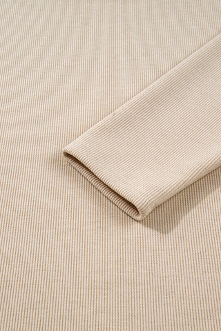 Parchment Drawstring Pullover Hoodie and High Waist Pants Corduroy Suit