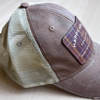 Poppy & Lou - Happy Hounds Patch Distressed Trucker Hat, Dog Hat