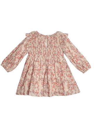 mabel + honey - Autumn Floral Tan Long Sleeve Dress