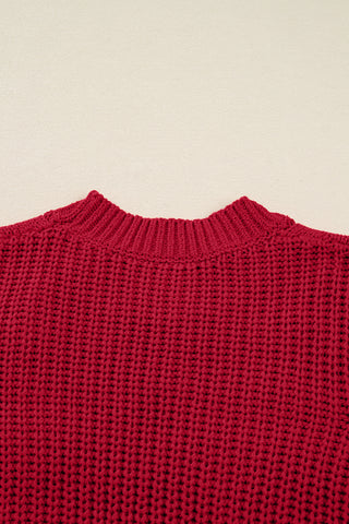 Black Plaid Lace-up Detail Christmas Holiday Puff Short Sleeve Sweater