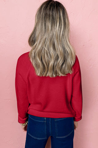 White MERRY Letter Pattern Christmas Raglan Sleeve Sweater