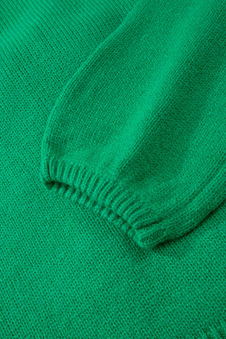 Bonbon Festive Bow Backless Bubble Sleeve Sweater