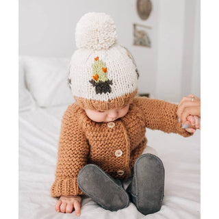 Huggalugs - Pecan Garter Stitch Cardigan Sweater