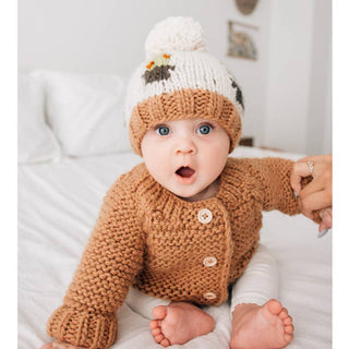 Huggalugs - Pecan Garter Stitch Cardigan Sweater