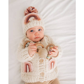 Huggalugs - Mauve Rainbow Pocket Cardigan Sweater Baby & Toddler