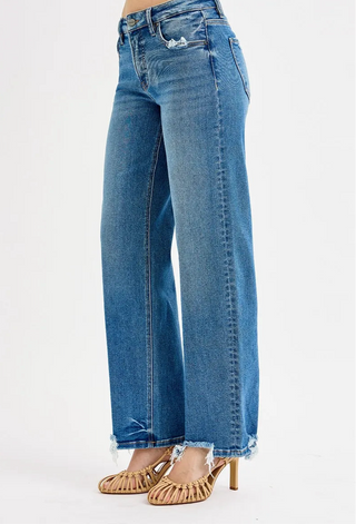 RISEN Full Size Mid Rise Baggy Jeans Plus Size
