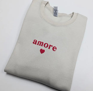 Amore Love Seater Puff Print Heart Sweatshirt