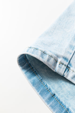 Myosotis Exposed Stitch Detail Drawstring Barrel Jeans