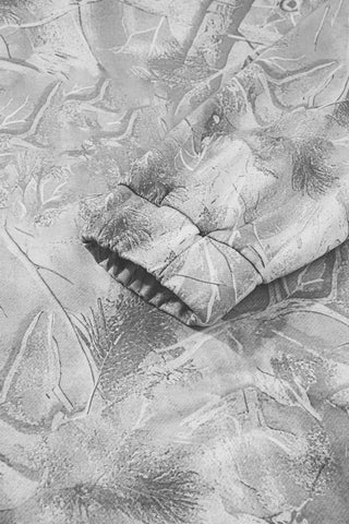 Beige Camouflage Plant Print Kangaroo Pocket Oversized Hoodie