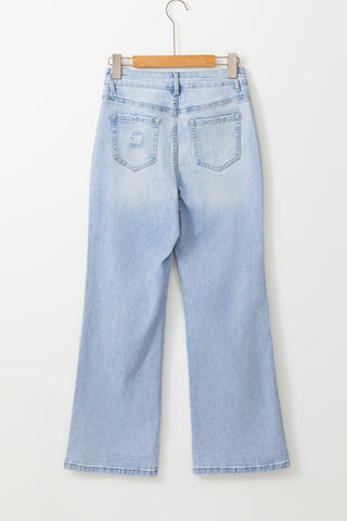 DEAR-LOVER Beau Blue Vintage Light Wash Distressed Flare Jeans