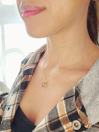 Caramel Sky - 18K Gold Plated Football Pendant Necklace, Football Jewelry