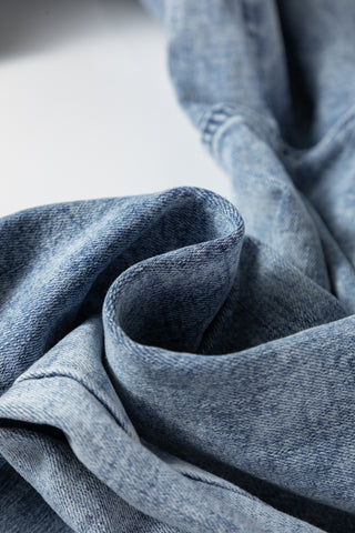 Ashleigh Blue Acid Wash Exposed Seam Drawstring High Waist Jeans