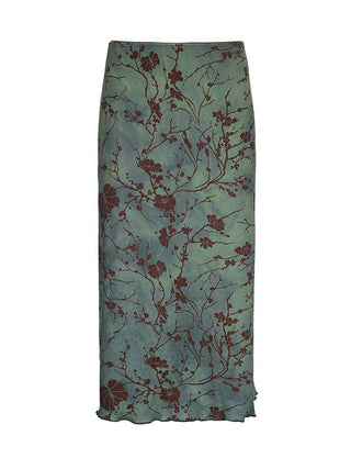 Green Floral Skirt