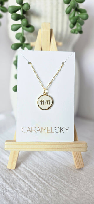 Caramel Sky - 18k Gold-Plated 11:11 Angel Number Necklace, Spiritual Gift