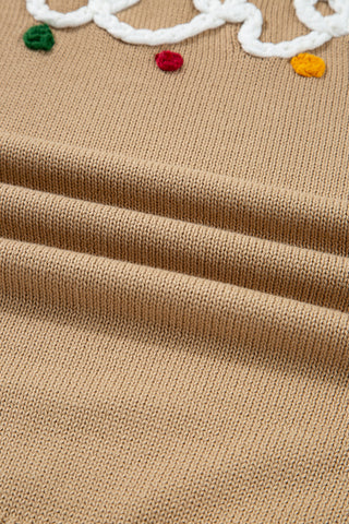 Smoke Gray Merry Colorful Dot Detail Christmas Dolman Sweater