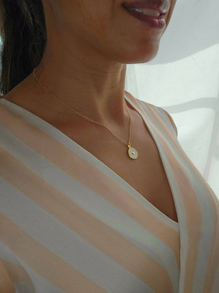 Caramel Sky - 18k Gold Plated Heart Necklace, Minimalist Heart Jewelry