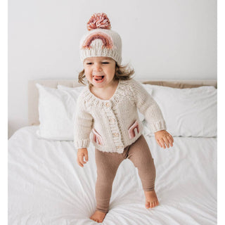 Huggalugs - Mauve Rainbow Pocket Cardigan Sweater Baby & Toddler