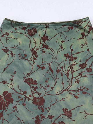 Green Floral Skirt